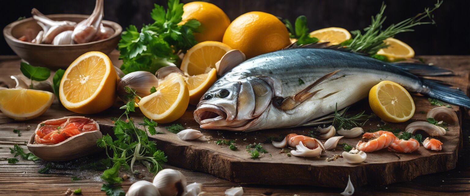 Fresh Italian seafood ingredients