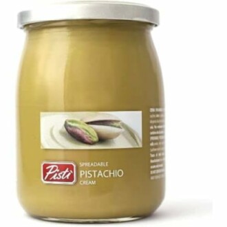 Jar of pistachio spreadable cream